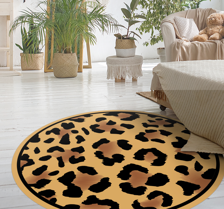 Vill leopardmønster vinyl teppe dyreavtrykk - Tenstickers