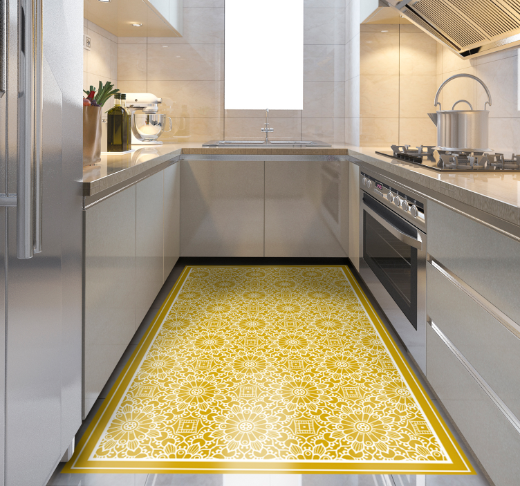 Vintage form gul vintage teppe - Tenstickers