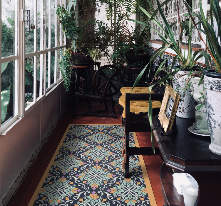 Vintage mønster vinyl teppe - Tenstickers