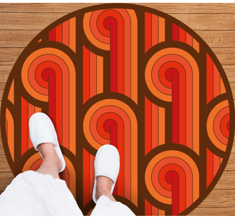 Vintage rundt motiv vinyl teppe rund - Tenstickers