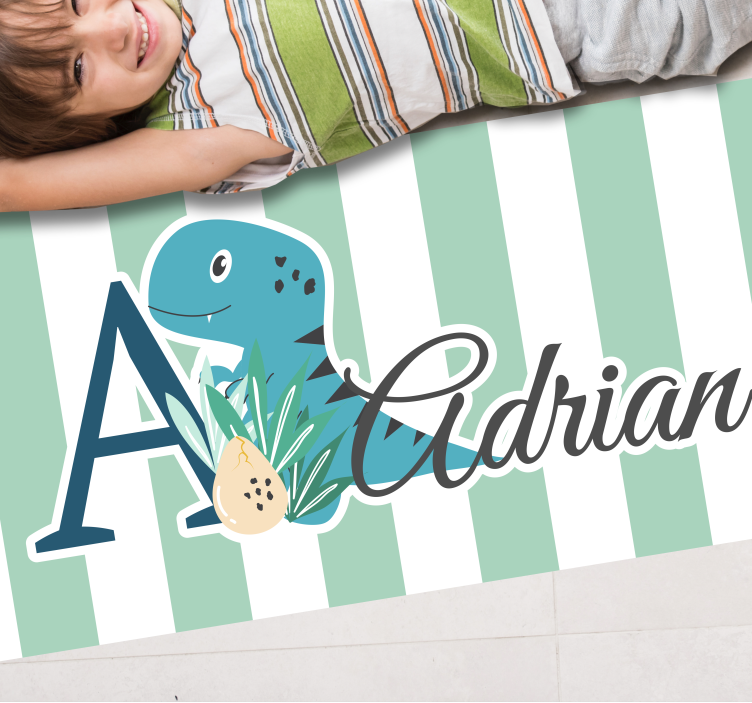 Vinyl teppe baby med initial og navn baby rex - Tenstickers