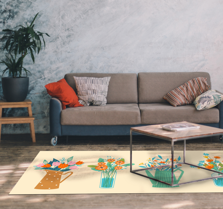 Vinyl teppe blomster og planter blomsterdekorasjon - Tenstickers