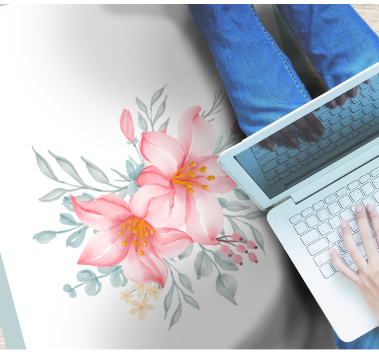 Vinyl teppe blomster og planter rosa blomsterprakt - Tenstickers