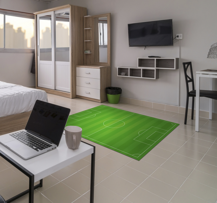 Vinyl teppe fotballbane tenåring - Tenstickers