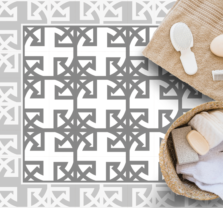 Vinyl teppe hydraulisk dekorativt grått mønster - Tenstickers