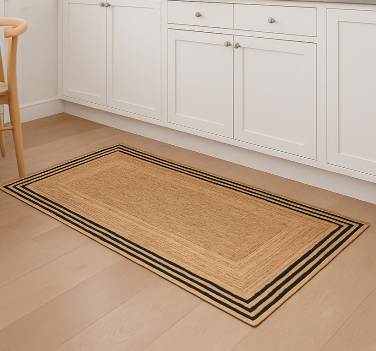 Vinyl teppe kjøkken naturlig jute tekstur - Tenstickers