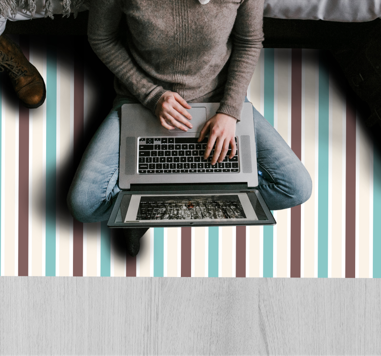 Vinyl teppe striper blå striper spektrum - Tenstickers