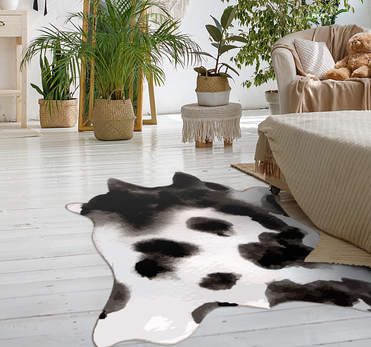 Western cow animal print vinyl teppe - Tenstickers
