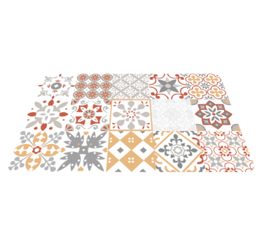 Oransje mosaikk vinyl teppe kjøkken - Tenstickers