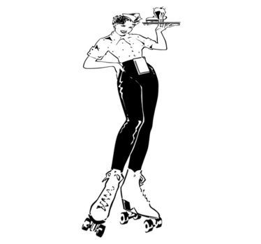 Vinyl teppe kjøkken vintage servitør - Tenstickers