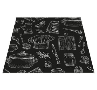 Vinyl teppe kjøkken elegant bestikk - Tenstickers