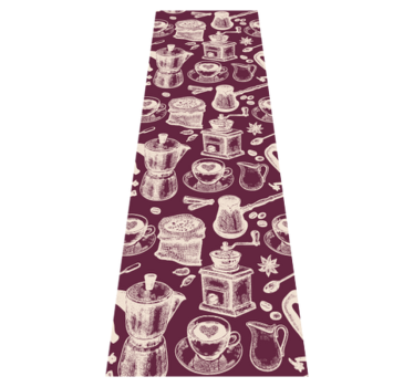 Vinyl teppe kjøkken kaffemønster design - Tenstickers