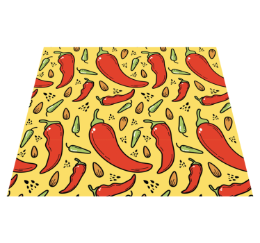 Vinyl teppe kjøkken rød og grønn chili - Tenstickers