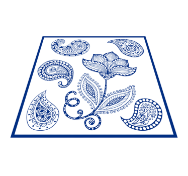 Paisley og blomster vinyl teppe kjøkken - Tenstickers