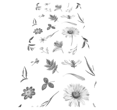 Grå vårblomster vinyl teppe kjøkken - Tenstickers
