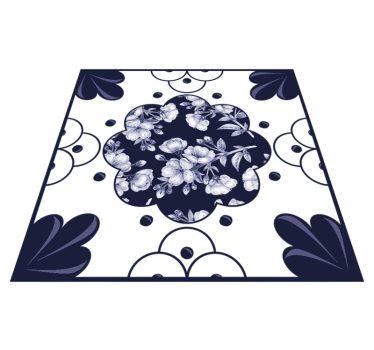 Vinyl teppe kjøkken med blomster mønster - Tenstickers