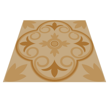 Beige vintage blomsterdesign vinyl teppe kjøkken - Tenstickers