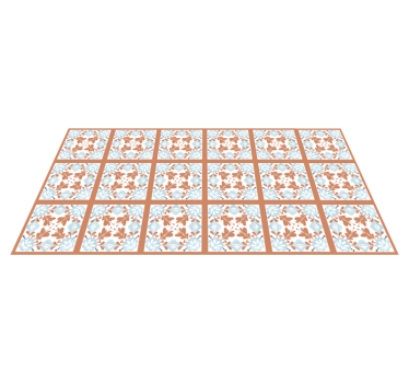 Vinyl teppe kjøkken med blomster middelhavsmønster - Tenstickers
