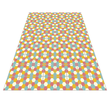 Fargerike sekskanter geometrisk vinylteppe - Tenstickers