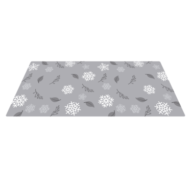 Grå bakgrunn med snøfnugg juleteppe - Tenstickers