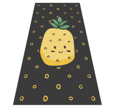 Vinylteppe ananas med blader blomsterteppe - Tenstickers