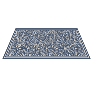 Hvite konturer av blomster moderne vinyl teppe - Tenstickers