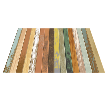 Fargerike treplater treeffekt vinylgulv - Tenstickers