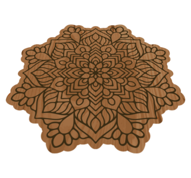 Mandala-effekt treverk i vinylgulv - Tenstickers
