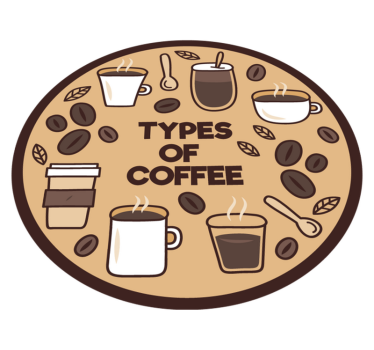 Typer kaffe skreddersydde vinyl teppe - Tenstickers