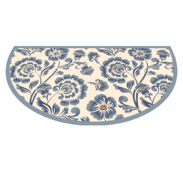 Blått elegante blomster vinylteppe - Tenstickers