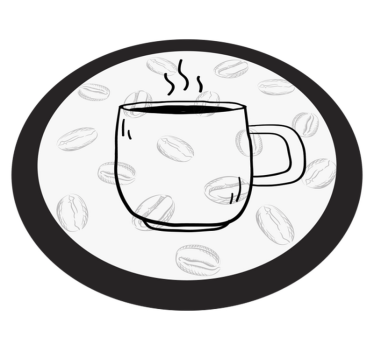 Kaffe, på, hvit, bakgrunn, kjøkken, gulv - Tenstickers