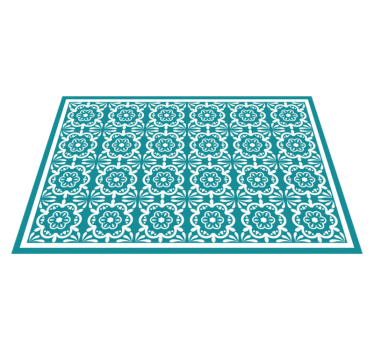 Blå blomster flisematte - Tenstickers