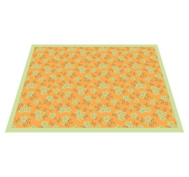 Vintage blomster gul farge blomsterteppe - Tenstickers
