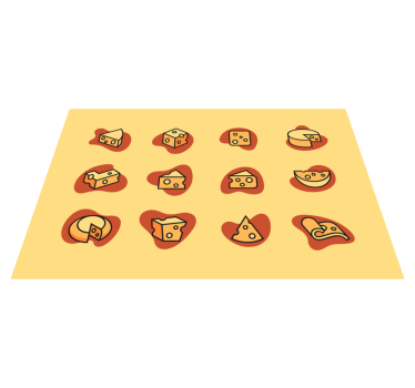 Emmental ost minimalistisk vinyl teppe - Tenstickers