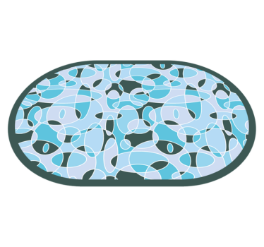 Blå ovalt minimalistisk teppe - Tenstickers