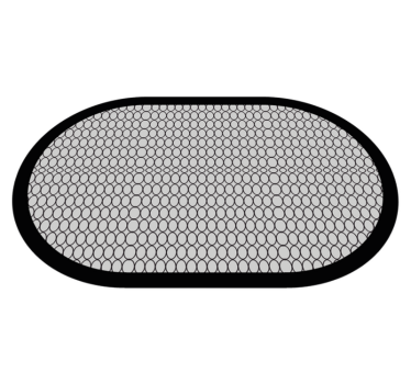 Grå oval minimalistisk teppe - Tenstickers