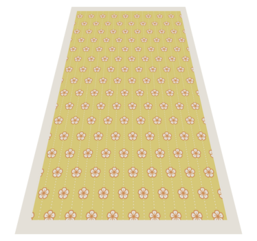 Gult kirsebærblomstmønster blomsterteppe - Tenstickers
