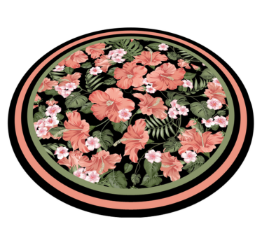 Tropisk blomstrende hibiskuskjøkken på gulvet - Tenstickers