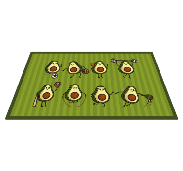 Anime avokado barn vinyl teppe - Tenstickers