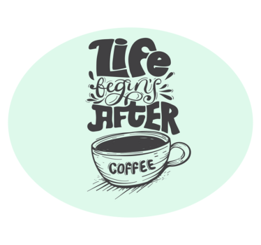 Kaffekopp silhuett med moderne tepper - Tenstickers