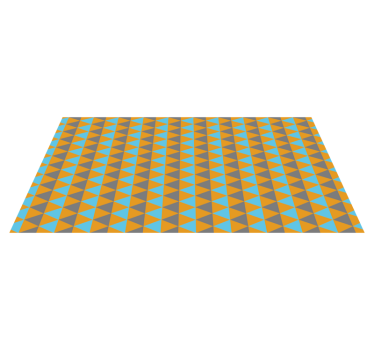 Oransje, blå og grå trekanter geometriske tepper - Tenstickers