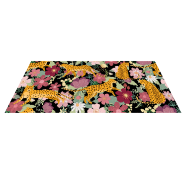 Leopard trykk blomster dyre trykk teppe - Tenstickers