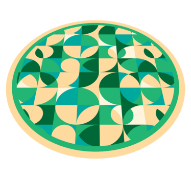 Grønt design sirkulære moderne tepper - Tenstickers