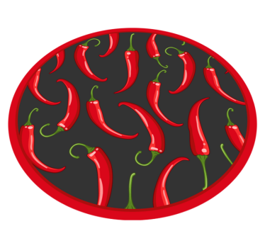 Rødglødende chili paprika kjøkken vinylteppe - Tenstickers