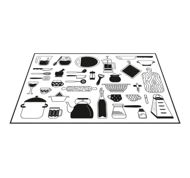 Svart og hvitt kjøkken vinylgulv - Tenstickers