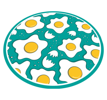Stekte egg mønster kjøkkengulv - Tenstickers