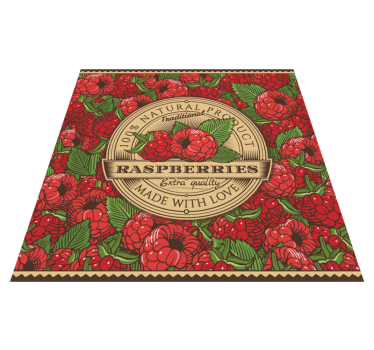 Bringebærblomstermønster vinyl teppe kjøkken - Tenstickers