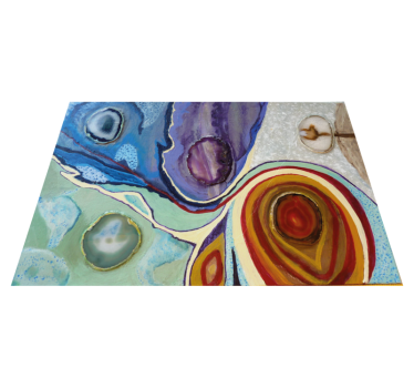 Fargerike virvler marmor vinylteppe - Tenstickers