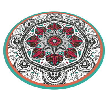 Store runde mandala kjøkken gulv - Tenstickers