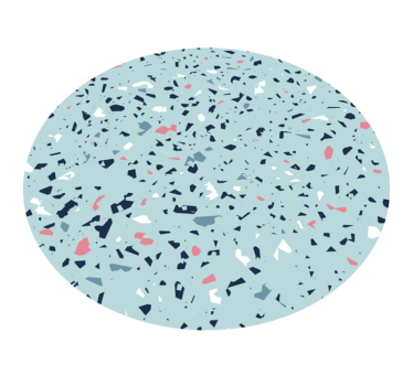 Blå terrazzo-stil vinyl teppe kjøkken - Tenstickers